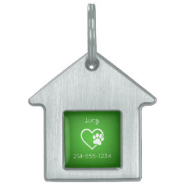 Groene gepersonaliseerde hondenidentificatieplaat  huisdieren naamplaatje