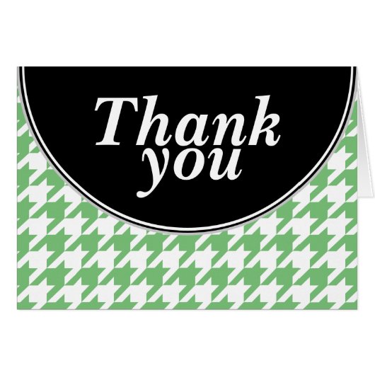 Groene Gepersonaliseerde Houndstooth Dank u kaarte (Voorkant Horizontaal)