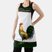 Groene Gepersonaliseerde Kleurrijke Haan Kip Schort (Insitu)