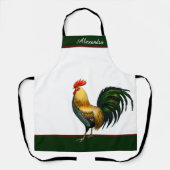 Groene Gepersonaliseerde Kleurrijke Haan Kip Schort (Voorkant)