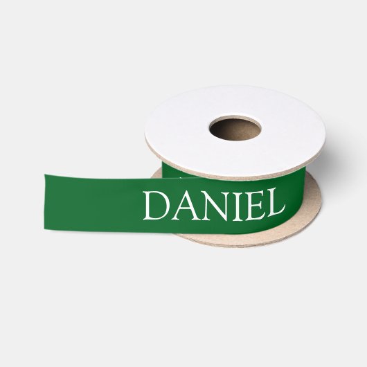 Groene Gepersonaliseerde Naam Satijnen Lint (Spoel)