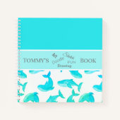 Groene gepersonaliseerde naam walvissen notitieboek (Voorkant)