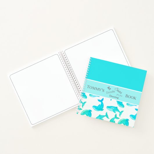 Groene gepersonaliseerde naam walvissen notitieboek (Binnen)