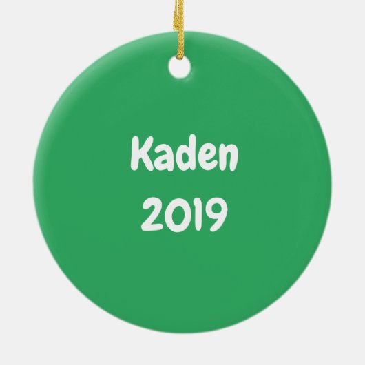 Groene gepersonaliseerde rendiervis keramisch ornament (Achterkant)