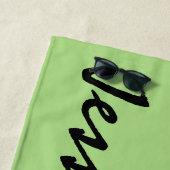 Groene gepersonaliseerde strandhanddoek strandlaken (In situ)