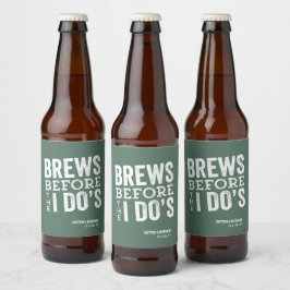 Groene gepersonaliseerde trouw 'Biertjes voor ik t Bier Etiket