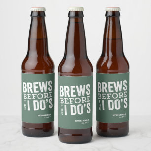 Groene gepersonaliseerde trouw 'Biertjes voor ik t Bier Etiket