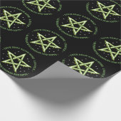 Groene gepersonaliseerde Witchcraft Pentagram Goth Cadeaupapier (Hoek)
