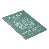 Groene gepersonaliseerde zomer kamp instructeur notitieboek (Rechterzijde)