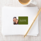 Groene Geperste Koppel Boho Trouwlabel Etiket (Insitu)