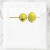 Groene geperste olijven op een helling rechthoekige sticker (Tas)