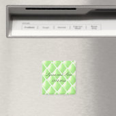 Groene Gequilteerde Diamanten Bewaar de Datum Magneet (Insitu (Vaatwasser))