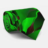 Groene gerafelde abstractie stropdas (Opgerold)