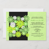 Groene Gerber Daisy Bridal Shower Invitation Kaart (Voorkant)