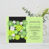Groene Gerber Daisy Bridal Shower Invitation Kaart (Staand voorkant)