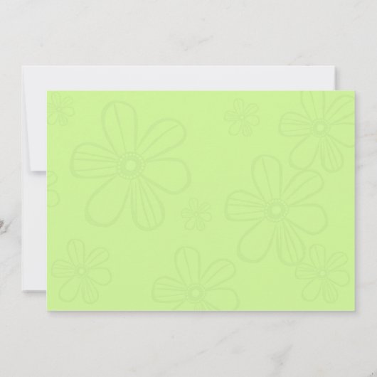 Groene Gerber Daisy Bridal Shower Invitation Kaart (Achterkant)
