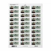 Groene geruite aangepaste foto afstudeer retouradr etiket (Full Sheet)