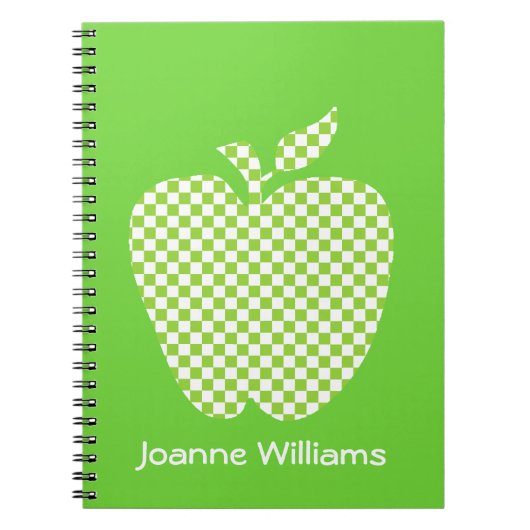 Groene geruite appel notitieboek voor docenten (Voorkant)