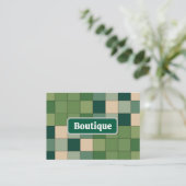 Groene Geruite Boetiek Visitekaartje (Staand voorkant)