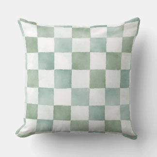 Groene geruite decoratieve kussensloop kussen