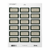 Groene geruite frame vakantie retouradres etiket (Full Sheet)