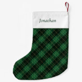 Groene geruite gepersonaliseerde kleine kerstsok (Achterkant)