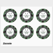 Groene geruite golf thema afstudeer sticker (Vel)