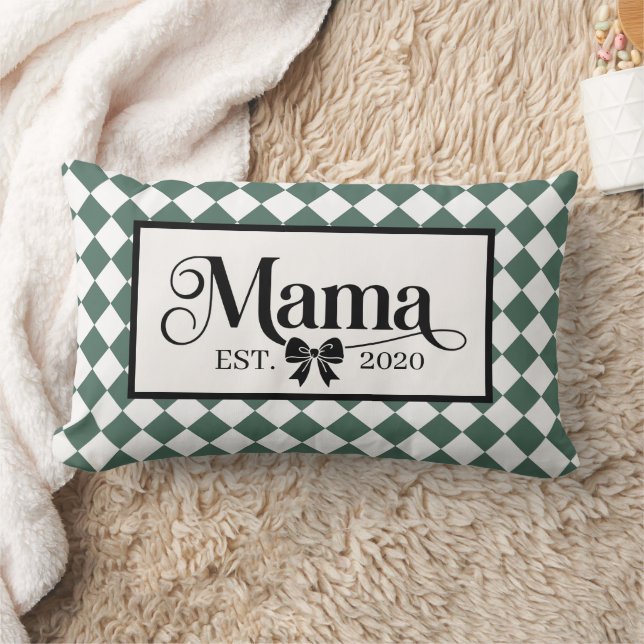 Groene Geruite Harlekijn Aangepaste Mama Est. Kussen (Deken)