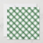 Groene geruite kerst plat kerstkaart (Achterkant)