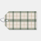 Groene geruite kerstcadeaukaartjes cadeaulabel (Achterkant Horizontaal)