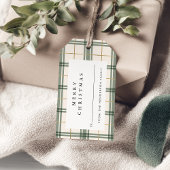 Groene geruite kerstcadeaukaartjes cadeaulabel