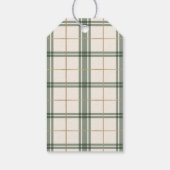 Groene geruite kerstcadeautags cadeaulabel (Achterkant)