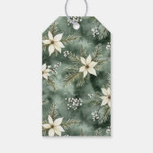 Groene geruite kerstengel van dennenboom cadeaulabel (Achterkant)