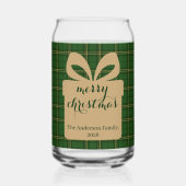 Groene geruite kerstfeestelijke patroon - blikvorm glas (Voorkant)