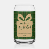Groene geruite kerstfeestelijke patroon - blikvorm glas (Achterkant)