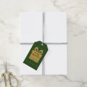 Groene geruite kerstfeestelijke patroon -  cadeaulabel (Met Touw)