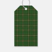 Groene geruite kerstfeestelijke patroon -  cadeaulabel (Achterkant)