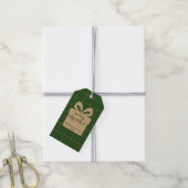Groene geruite kerstfestieve patroon -  cadeaulabel (Met Touw)
