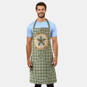Groene geruite kerstkoek schort (Gedragen)