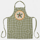 Groene geruite kerstkoek schort (Voorkant)