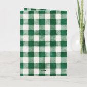 Groene geruite kerstkrans kaart (Achterkant)