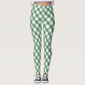 Groene geruite leggingen leggings (Voorkant)
