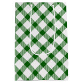 Groene geruite middelgrote cadeautas (Achterkant)