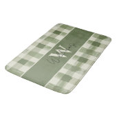 Groene geruite monogram familienaam badkamer badmat (Gekanteld)