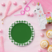 Groene geruite papieren bord (Feest)