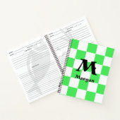 Groene geruite patroon achtergrond notitieboek (Binnen)