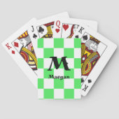 Groene geruite patroon achtergrond pokerkaarten (Achterkant)
