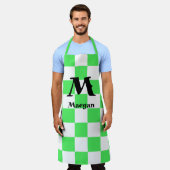Groene geruite patroon achtergrond schort (Gedragen)