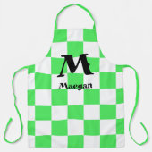 Groene geruite patroon achtergrond schort (Voorkant)