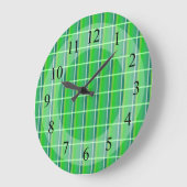 Groene geruite retro wandklok (Hoek)